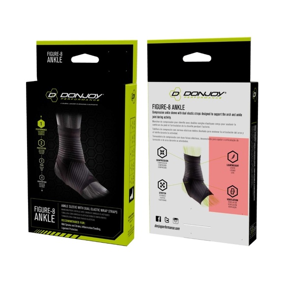 DonJoy Adult Figure 8 Ankle Support Wrap sleeve with straps Stabilizer size M - Picture 6 of 10
